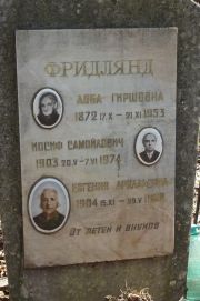Фридлянд Доба Гиршовна, Москва, Востряковское кладбище
